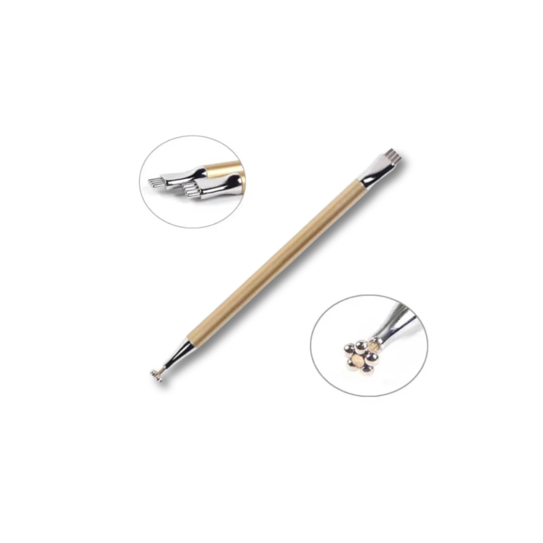 Double-Sided Flower & Stripe Cat Eye Magnet Pen