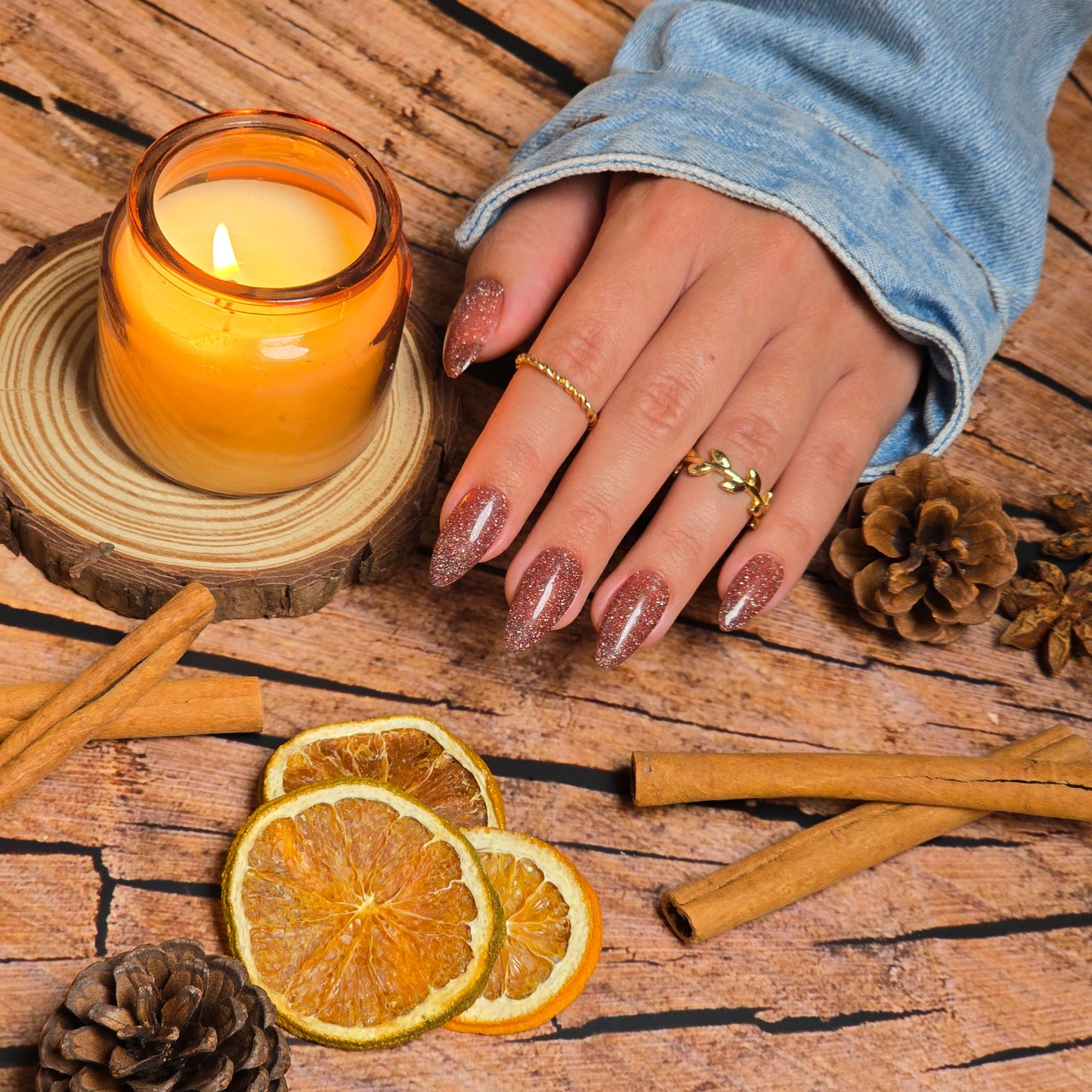 "Gel It Up" Gel Polish - Cinnamon Sparkle